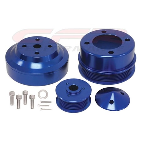 Cfr Performance CFR HZ-02010-PBK 1979-93 Ford Mustang 5.0 Billet Aluminum Serpentine Pulley Set - Black CF55047